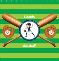 Thumbnail for Personalized Baseball Shower Curtain XXXII - Green Background - Redhead Boy - Decorate View