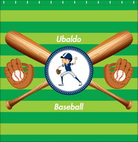 Thumbnail for Personalized Baseball Shower Curtain XXXII - Green Background - Asian Boy - Decorate View