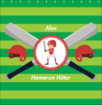 Thumbnail for Personalized Baseball Shower Curtain XXXVI - Green Background - Blond Boy - Decorate View