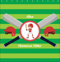Thumbnail for Personalized Baseball Shower Curtain XXXVI - Green Background - Redhead Boy - Decorate View