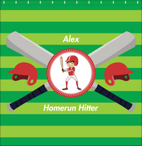 Thumbnail for Personalized Baseball Shower Curtain XXXVI - Green Background - Asian Boy - Decorate View
