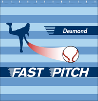 Thumbnail for Personalized Baseball Shower Curtain XL - Blue Background - Decorate View