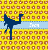 Thumbnail for Personalized Baseball Shower Curtain XLI - Yellow Background - Silhouette I - Decorate View