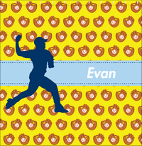 Thumbnail for Personalized Baseball Shower Curtain XLI - Yellow Background - Silhouette II - Decorate View