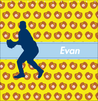 Thumbnail for Personalized Baseball Shower Curtain XLI - Yellow Background - Silhouette V - Decorate View