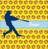Thumbnail for Personalized Baseball Shower Curtain XLI - Yellow Background - Silhouette VI - Decorate View