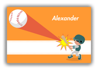 Thumbnail for Personalized Baseball Canvas Wrap & Photo Print V - Orange Background - Black Hair Boy III - Front View