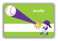 Thumbnail for Personalized Baseball Canvas Wrap & Photo Print VI - Green Background - Black Hair Girl - Front View