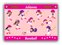 Thumbnail for Personalized Baseball Canvas Wrap & Photo Print XIV - Girls Team - Pink Background - Front View