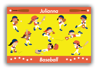 Thumbnail for Personalized Baseball Canvas Wrap & Photo Print XIV - Girls Team - Yellow Background - Front View