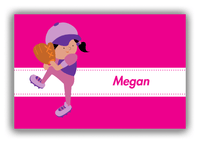 Thumbnail for Personalized Baseball Canvas Wrap & Photo Print XVI - Pink Background - Black Girl I - Front View