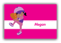 Thumbnail for Personalized Baseball Canvas Wrap & Photo Print XVI - Pink Background - Black Girl II - Front View