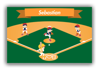 Thumbnail for Personalized Baseball Canvas Wrap & Photo Print XIX - Green Background - Black Hair Boy - Front View