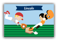 Thumbnail for Personalized Baseball Canvas Wrap & Photo Print XXII - Blue Background - Asian Boy - Front View