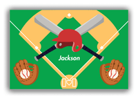 Thumbnail for Personalized Baseball Canvas Wrap & Photo Print XXIII - Green Background - Front View