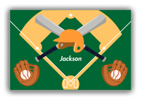 Thumbnail for Personalized Baseball Canvas Wrap & Photo Print XXIII - Dark Green Background - Front View