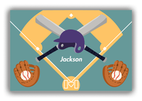 Thumbnail for Personalized Baseball Canvas Wrap & Photo Print XXIII - Teal Background - Front View