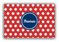 Thumbnail for Personalized Baseball Canvas Wrap & Photo Print XXIV - Red Background - Circle Nameplate - Front View