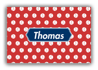 Thumbnail for Personalized Baseball Canvas Wrap & Photo Print XXIV - Red Background - Decorative Rectangle Nameplate - Front View