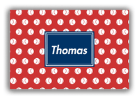 Thumbnail for Personalized Baseball Canvas Wrap & Photo Print XXIV - Red Background - Rectangle Nameplate - Front View