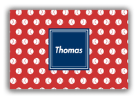 Thumbnail for Personalized Baseball Canvas Wrap & Photo Print XXIV - Red Background - Square Nameplate - Front View