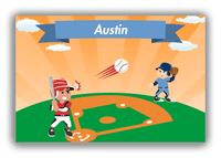 Thumbnail for Personalized Baseball Canvas Wrap & Photo Print XXIX - Orange Background - Black Boy I - Front View