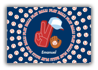 Thumbnail for Personalized Baseball Canvas Wrap & Photo Print XXX - Blue Background - Front View