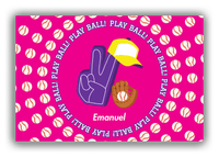Thumbnail for Personalized Baseball Canvas Wrap & Photo Print XXX - Pink Background - Front View
