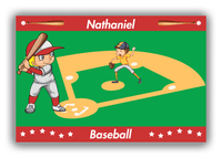 Thumbnail for Personalized Baseball Canvas Wrap & Photo Print XXXI - Green Background - Blond Boy - Front View