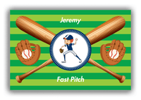 Thumbnail for Personalized Baseball Canvas Wrap & Photo Print XXXII - Green Background - Redhead Boy - Front View