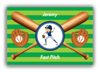 Thumbnail for Personalized Baseball Canvas Wrap & Photo Print XXXII - Green Background - Asian Boy - Front View