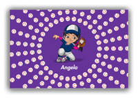 Thumbnail for Personalized Baseball Canvas Wrap & Photo Print XXXV - Purple Background - Black Girl I - Front View