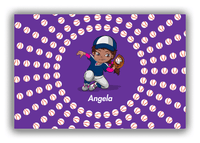 Thumbnail for Personalized Baseball Canvas Wrap & Photo Print XXXV - Purple Background - Black Girl II - Front View