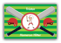 Thumbnail for Personalized Baseball Canvas Wrap & Photo Print XXXVI - Green Background - Blond Boy - Front View