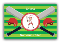 Thumbnail for Personalized Baseball Canvas Wrap & Photo Print XXXVI - Green Background - Redhead Boy - Front View