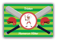 Thumbnail for Personalized Baseball Canvas Wrap & Photo Print XXXVI - Green Background - Black Boy II - Front View