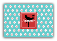 Thumbnail for Personalized Baseball Canvas Wrap & Photo Print XXXVIII - Teal Background - Silhouette I - Front View