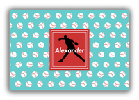Thumbnail for Personalized Baseball Canvas Wrap & Photo Print XXXVIII - Teal Background - Silhouette III - Front View