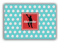 Thumbnail for Personalized Baseball Canvas Wrap & Photo Print XXXVIII - Teal Background - Silhouette IV - Front View