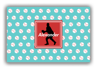 Thumbnail for Personalized Baseball Canvas Wrap & Photo Print XXXVIII - Teal Background - Silhouette V - Front View