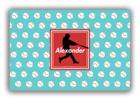 Thumbnail for Personalized Baseball Canvas Wrap & Photo Print XXXVIII - Teal Background - Silhouette VI - Front View
