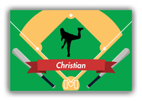 Thumbnail for Personalized Baseball Canvas Wrap & Photo Print XXXIX - Green Background - Silhouette I - Front View