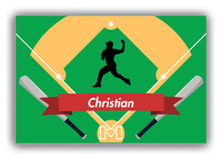 Thumbnail for Personalized Baseball Canvas Wrap & Photo Print XXXIX - Green Background - Silhouette II - Front View