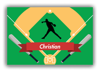 Thumbnail for Personalized Baseball Canvas Wrap & Photo Print XXXIX - Green Background - Silhouette III - Front View