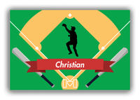 Thumbnail for Personalized Baseball Canvas Wrap & Photo Print XXXIX - Green Background - Silhouette IV - Front View