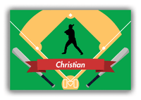 Thumbnail for Personalized Baseball Canvas Wrap & Photo Print XXXIX - Green Background - Silhouette VII - Front View