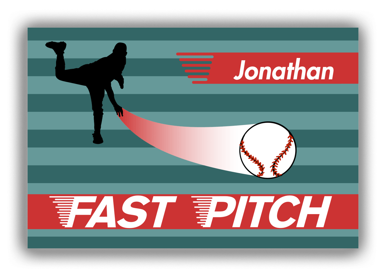Personalized Baseball Canvas Wrap & Photo Print XL - Teal Background - Front View