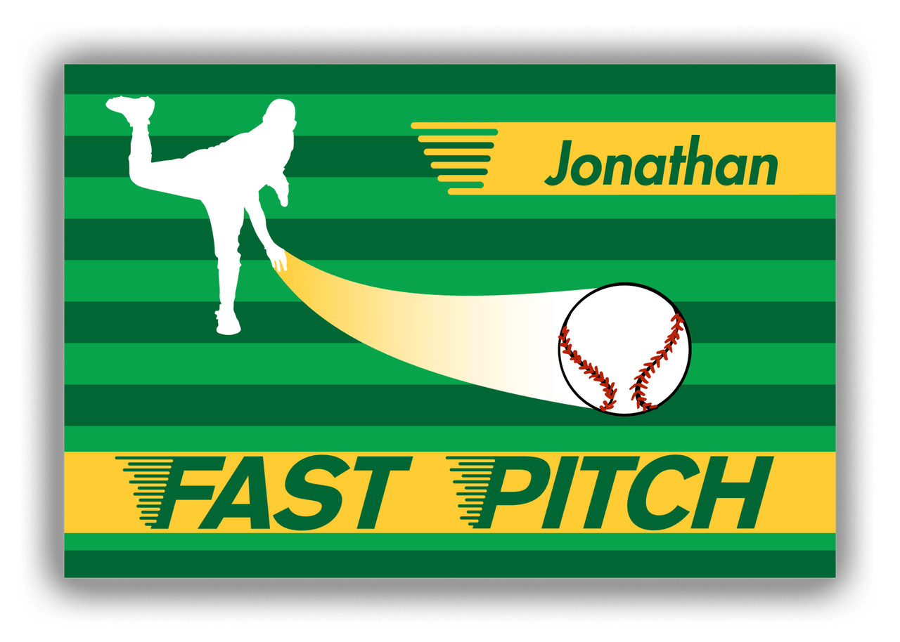 Personalized Baseball Canvas Wrap & Photo Print XL - Green Background - Front View