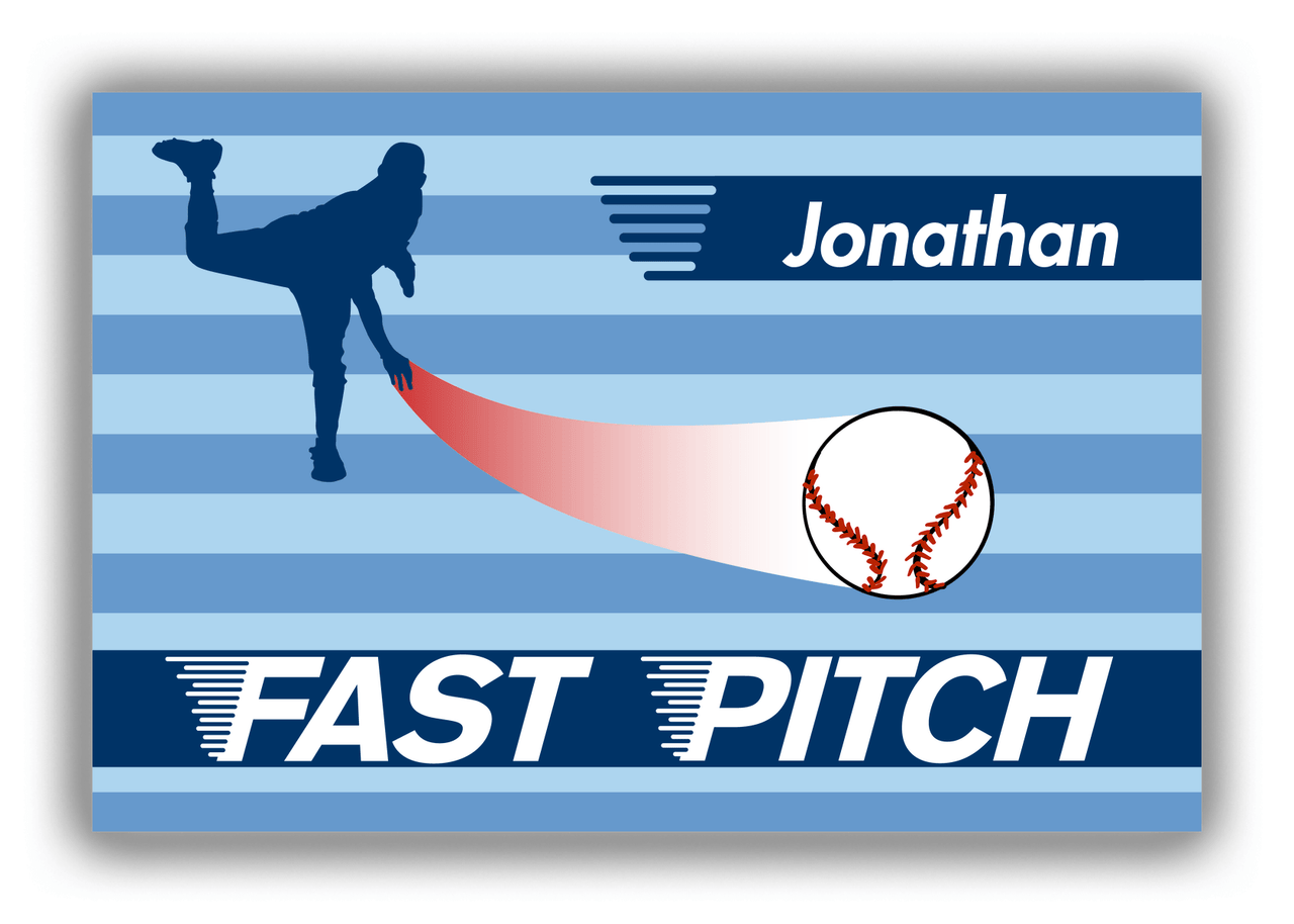 Personalized Baseball Canvas Wrap & Photo Print XL - Blue Background - Front View