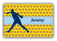 Thumbnail for Personalized Baseball Canvas Wrap & Photo Print XLI - Yellow Background - Silhouette III - Front View